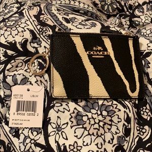 Coach zebra coin purse